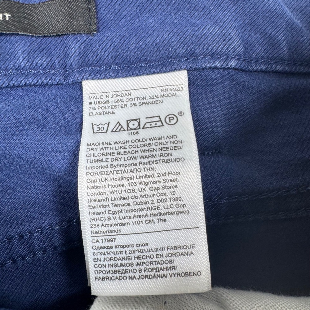 Banana Republic Traveler Slim Fit Blue Chinos‎ Pants Mens 40x33 Cotton Blend - Picture 4 of 11